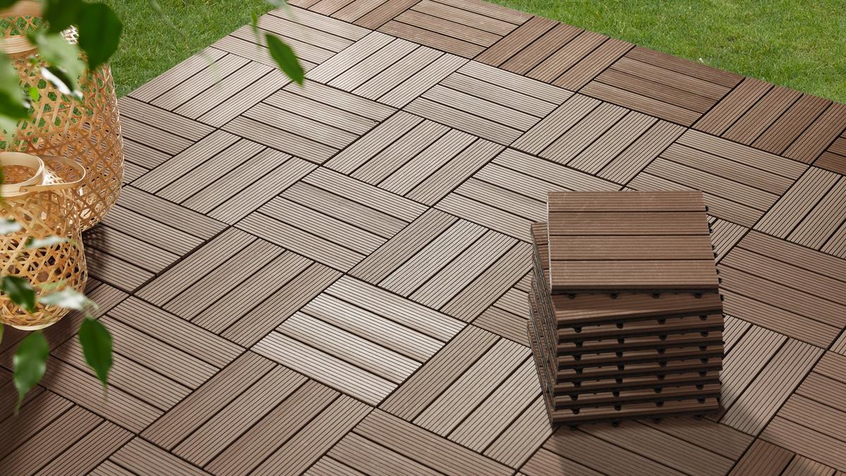 Terrassenfliese Noah 9er-Set - Braun, Basics, Holzwerkstoff/Kunststoff (30/30/2,2cm) - Beldano