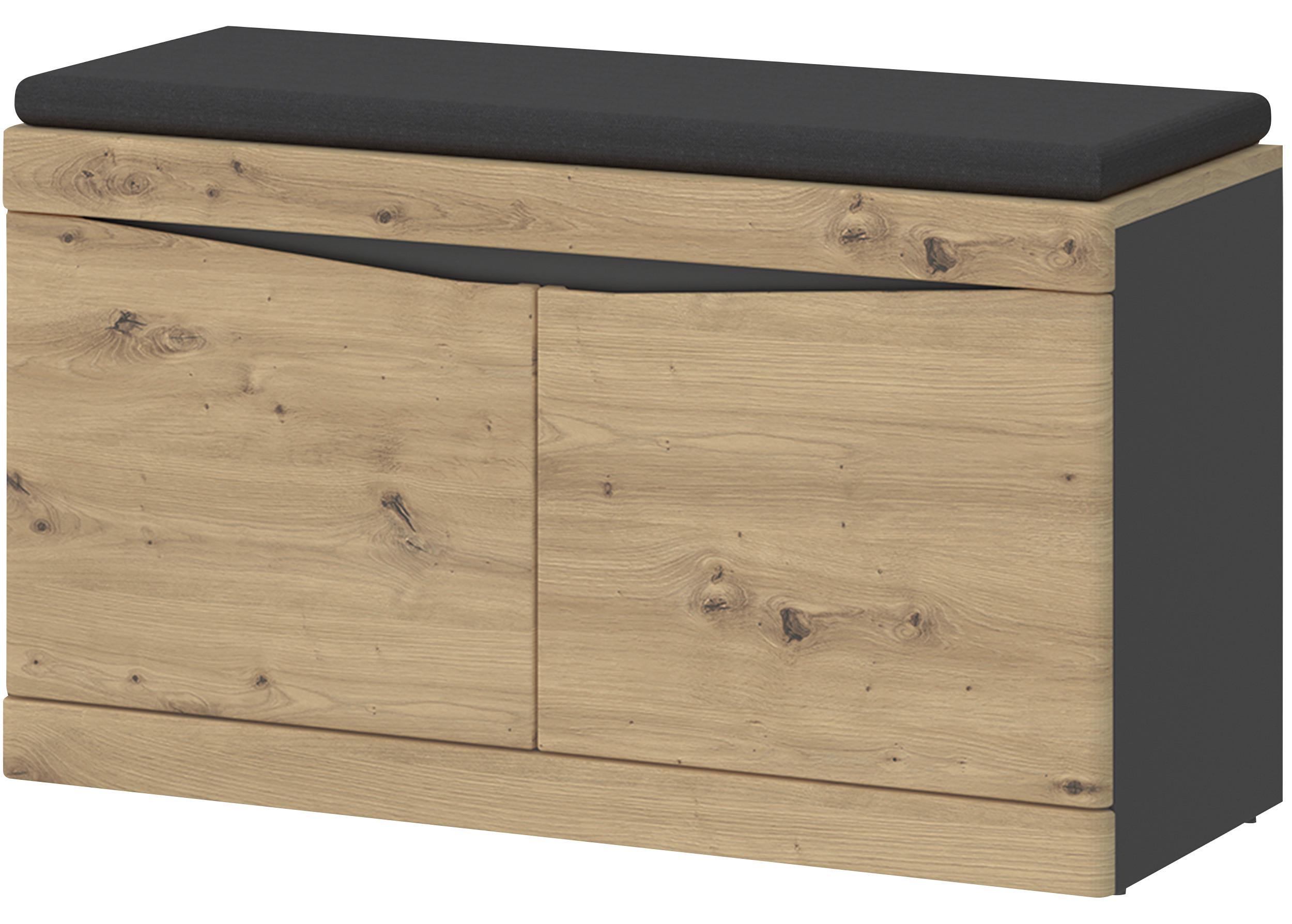 Garderobenbank Turino Eiche Artisan Dekor B: 86 cm - MODERN, Holzwerkstoff (86/49/39,9cm)