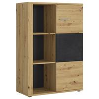 Sideboard Nina Eiche Artisan/Fresco B: 84,6cm - Schwarz/Eiche Artisan, Holzwerkstoff (84,6/122,6/38cm) - MID.YOU
