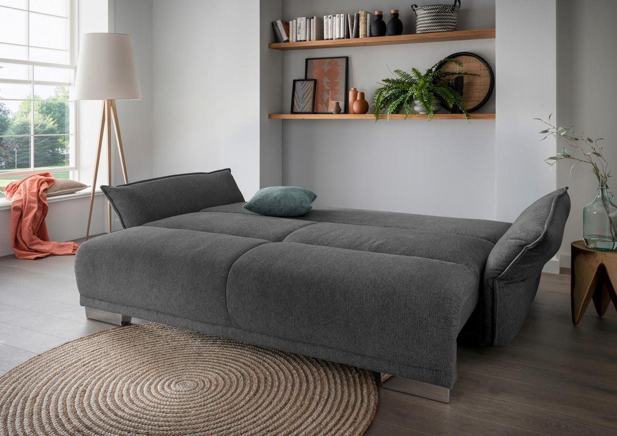Bigsofa Pera, Anthrazit B: 242 cm - Chromfarben/Anthrazit, MODERN, Textil (242/71/90/131cm) - Livetastic