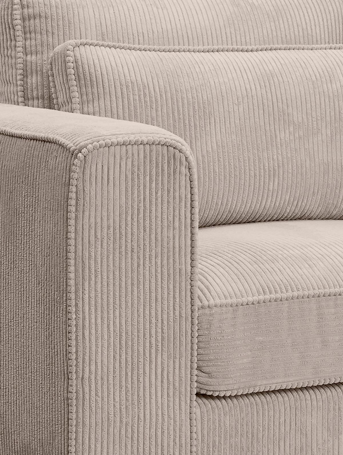 2,5-Sitzer Almera Beigebraun B: 200cm - Beigebraun/Schwarz, Basics, Holz/Textil (200/92/112cm) - MID.YOU