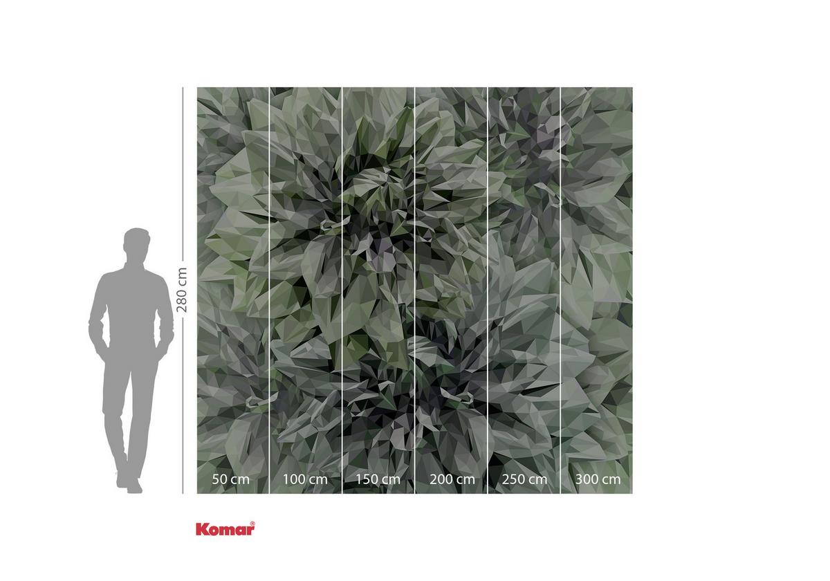Fototapete Emerald Flowers - Multicolor, Trend, Papier (300/280cm) - Komar