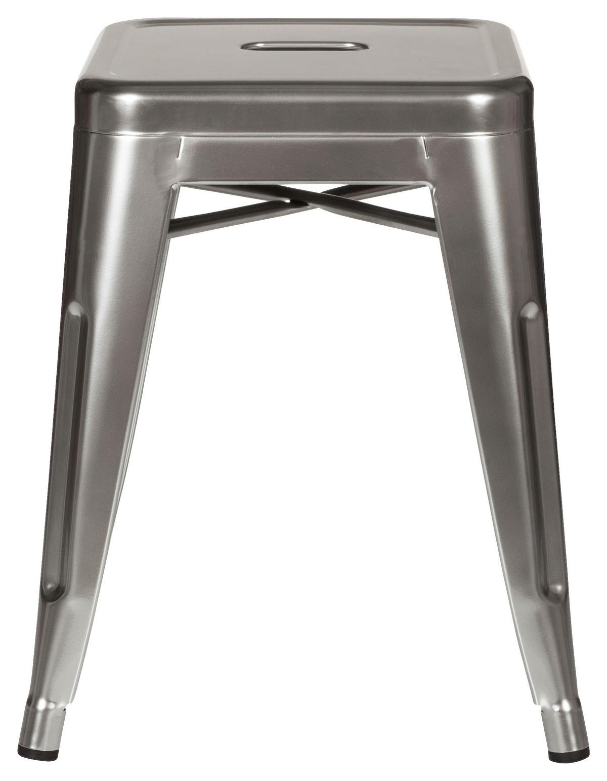 Hocker Vantaggio Stahl Platinfarben H: 46cm Stapelbar - Platinfarben, Basics, Metall (39/46/39cm) - MID.YOU