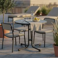 Gartentisch Klappbar Metall/holzwerkstoff ⌀ 80 Cm - Anthrazit, KONVENTIONELL, Holzwerkstoff/Metall (80/71/80cm) - Siena Garden