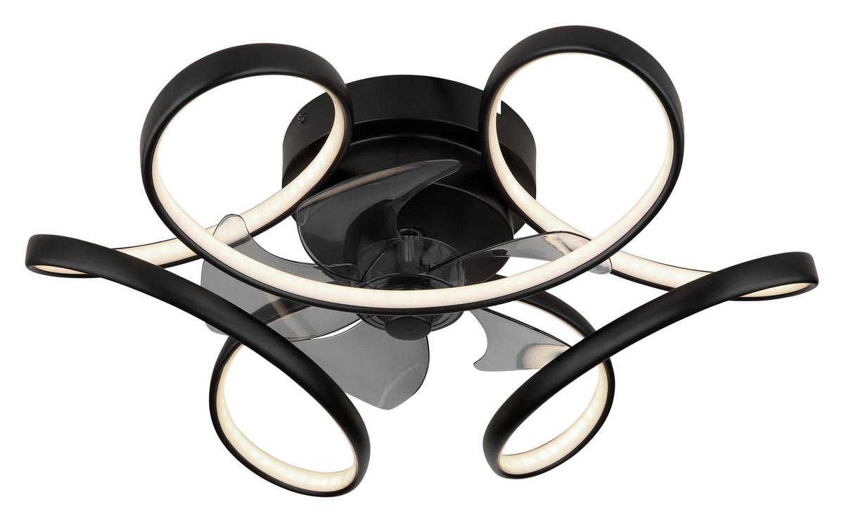 Deckenventilator 03638 - Transparent/Opal, Design, Kunststoff/Metall (56/21cm) - Globo