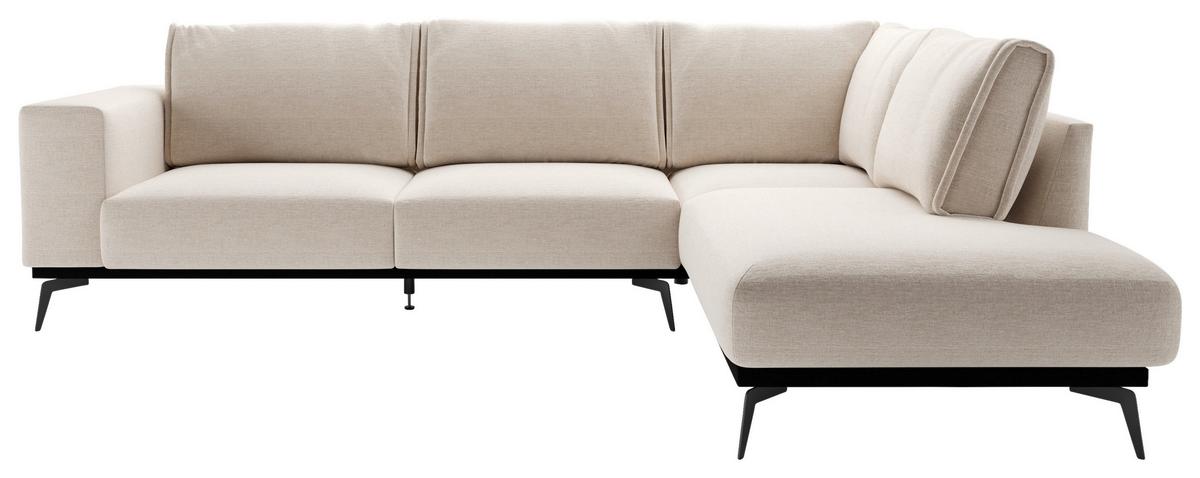 Ecksofa Isolde - Creme/Schwarz, Design, Holz/Textil (293/200cm) - MID.YOU