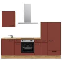 Küchenleerblock Easytouch Low-Line, L3 Rechts - Eichefarben/Rot, MODERN, Holzwerkstoff (270cm) - Nobilia