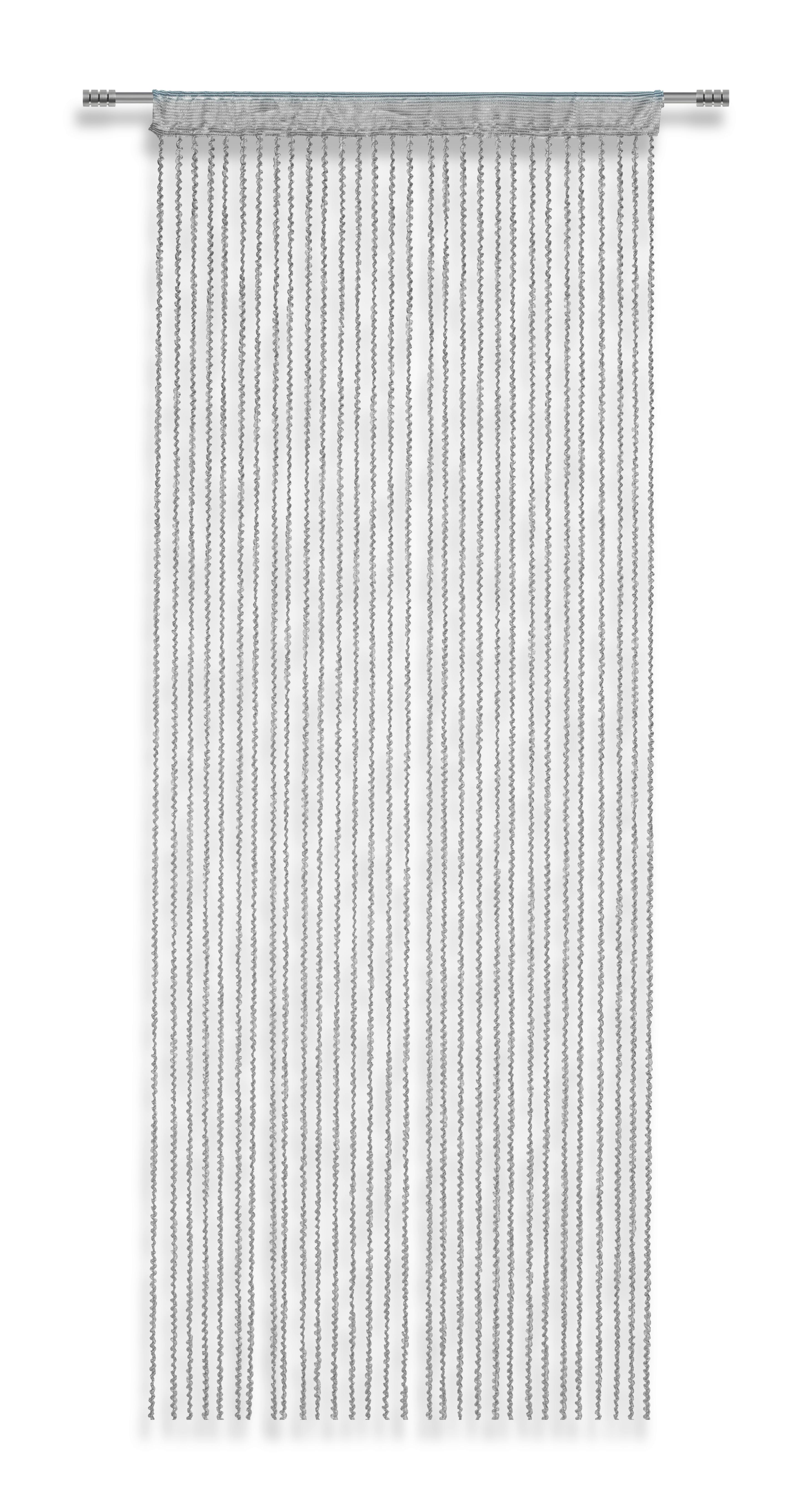 Fadenvorhang + Stangendurchzug Renata 90x245 cm Grau - Grau, MODERN, Textil (90/245cm) - Luca Bessoni