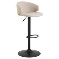BAROVÁ STOLIČKA ELLA - čierna/béžová, Trend, kov/textil (46/107/38cm) - MID.YOU