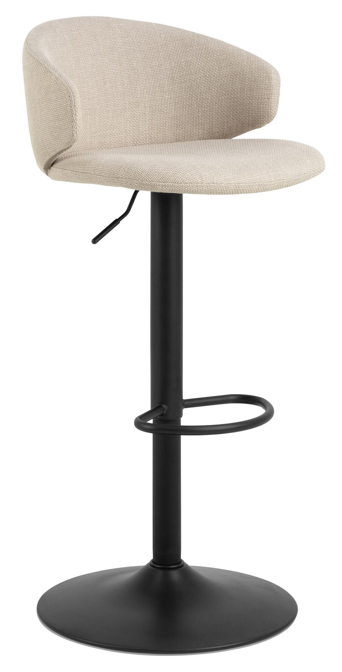 BAROVÁ STOLIČKA ELLA - čierna/béžová, Trend, kov/textil (46/107/38cm) - MID.YOU