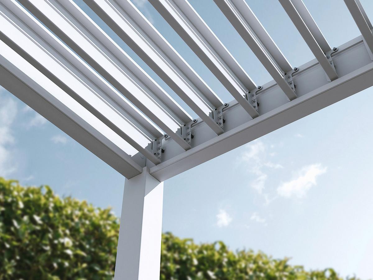 Pergola Classic 400x300 cm Weiß Stahl - Weiß, Basics, Metall (400/255/300cm) - WEIDE
