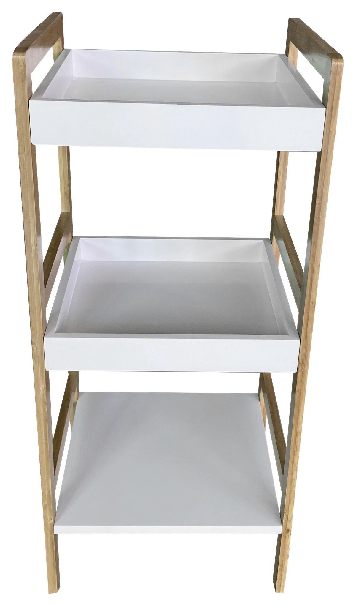 Polc Liane - natúr színű/fehér, Modern, faalapú anyag/természetes anyagok (36/80/33cm)