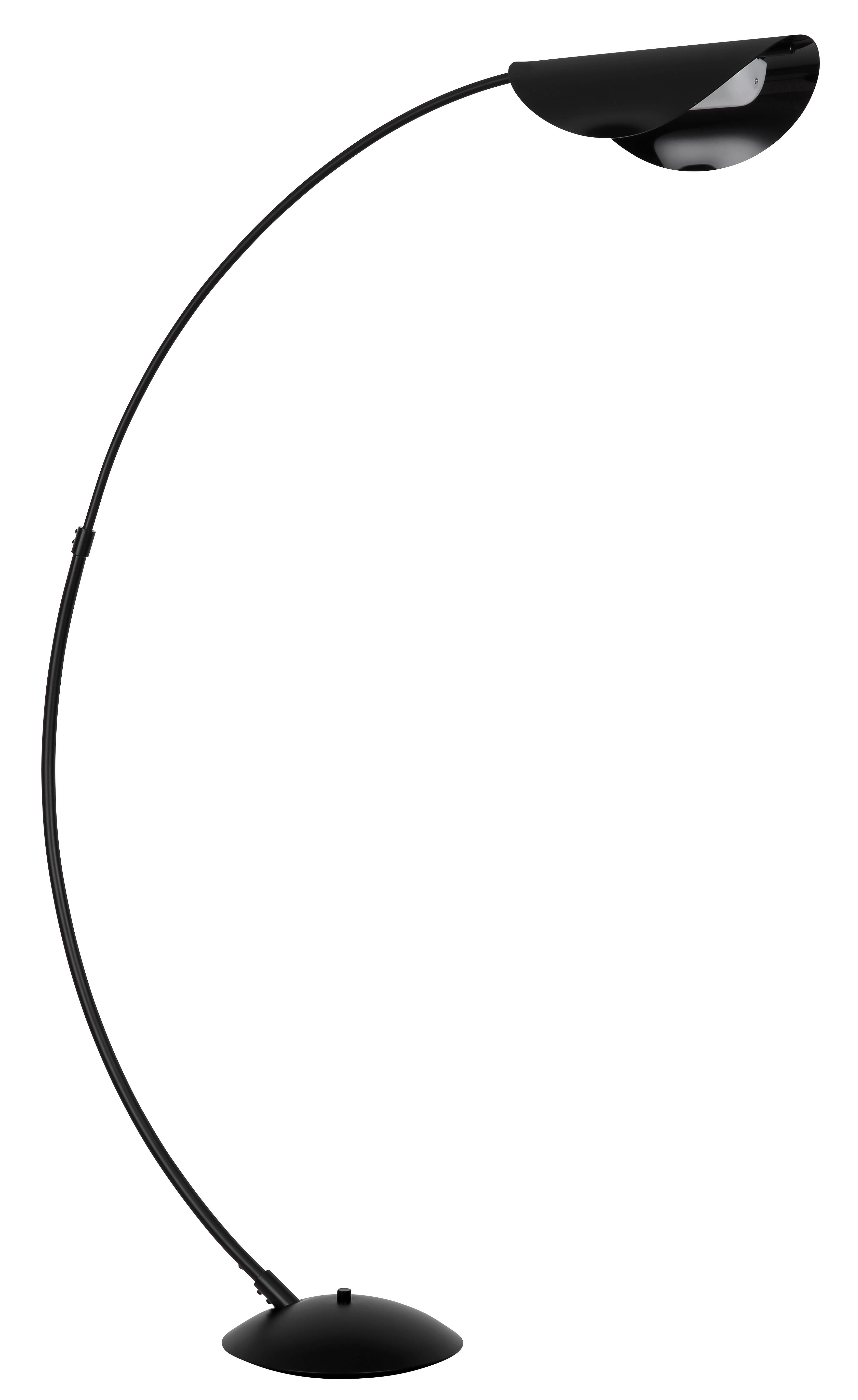 LED-Stehleuchte Robles Grau Schwarz L: 124 cm - Schwarz/Grau, Design, Kunststoff/Metall (124/35/182cm) - Globo