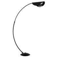 LED-Stehleuchte Robles Grau Schwarz L: 124 cm - Schwarz/Grau, Design, Kunststoff/Metall (124/35/182cm) - Globo