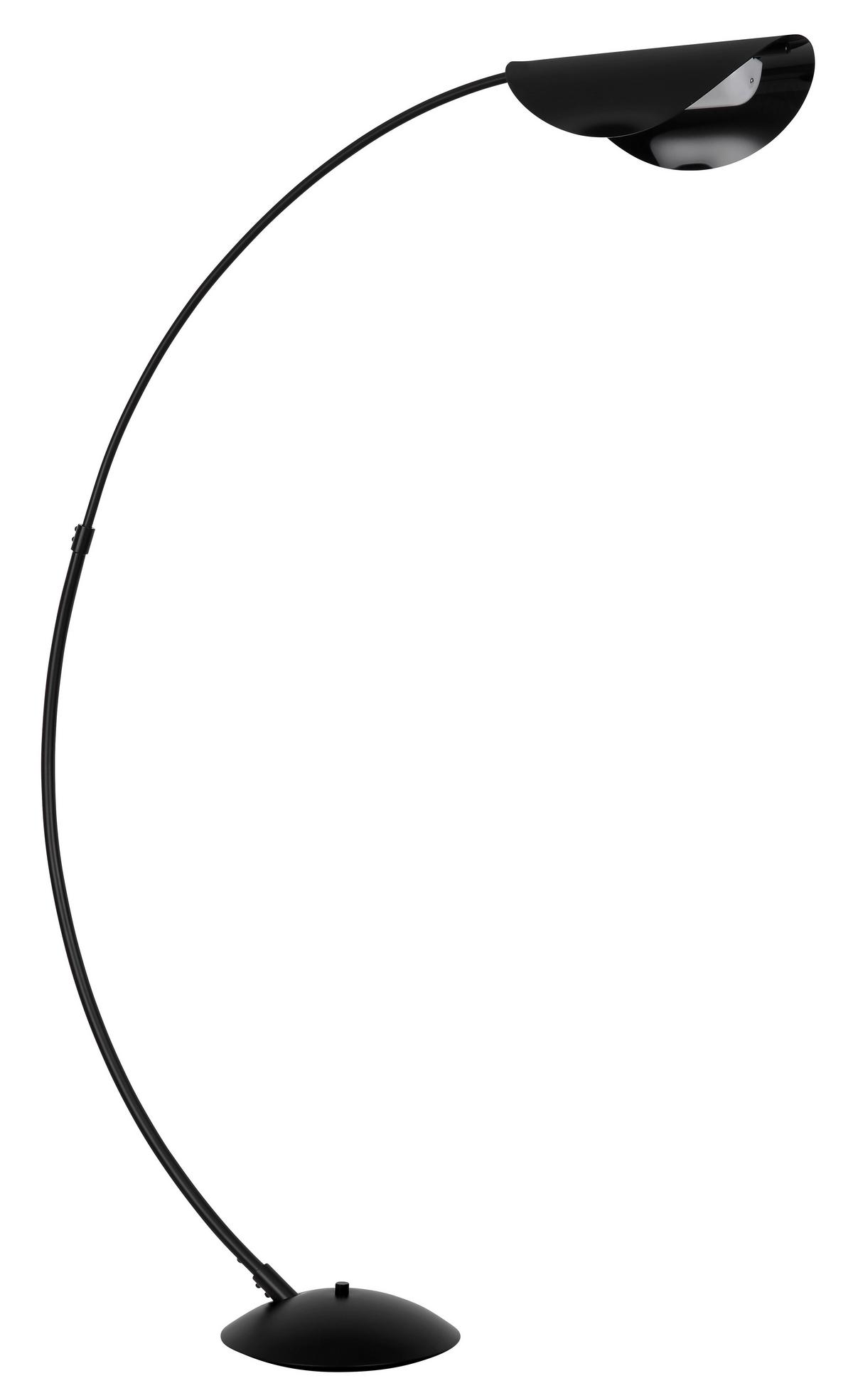 LED-Stehleuchte Robles Grau Schwarz L: 124 cm - Schwarz/Grau, Design, Kunststoff/Metall (124/35/182cm) - Globo