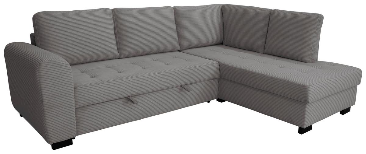 Ecksofa John Grau S: 239x178 cm - Schwarz/Grau, Trend, Textil (239/178cm)