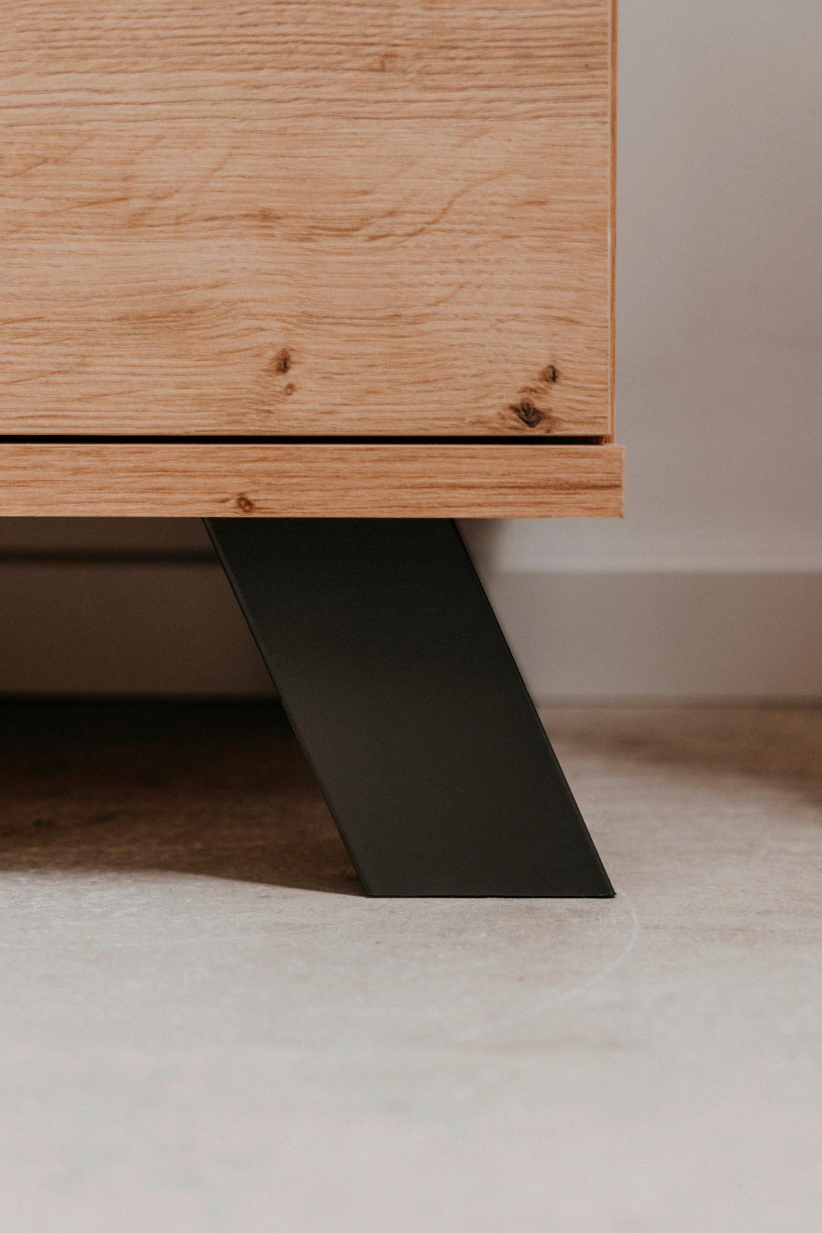 Highboard 80cm Medan 53a Eiche Artisan Dekor - Anthrazit/Eiche Artisan, Design, Holzwerkstoff (80/156/40cm) - MID.YOU