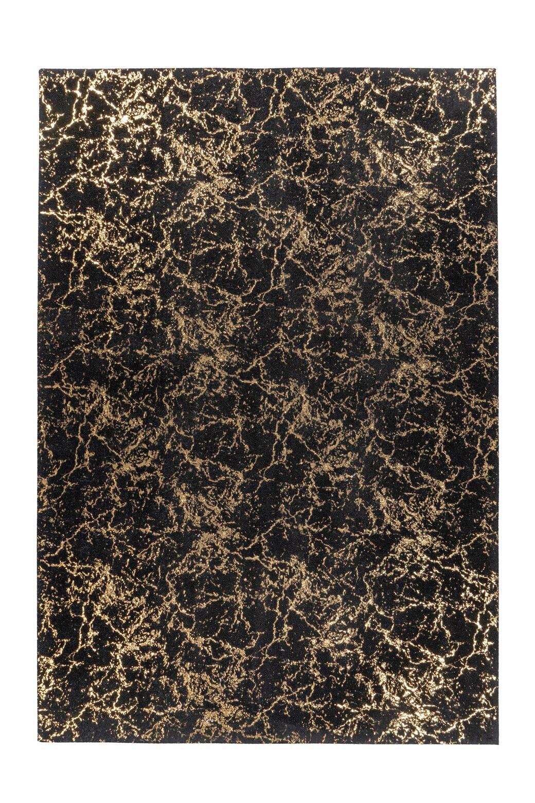Teppich Bijou 225 Schwarz/goldfarben, 80x150 Cm - Goldfarben/Schwarz, KONVENTIONELL, Textil (80/150cm)