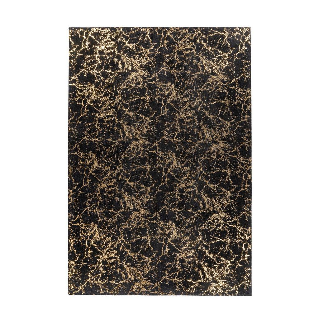 Teppich Bijou 225 Schwarz/Goldfarben, 80x150 cm