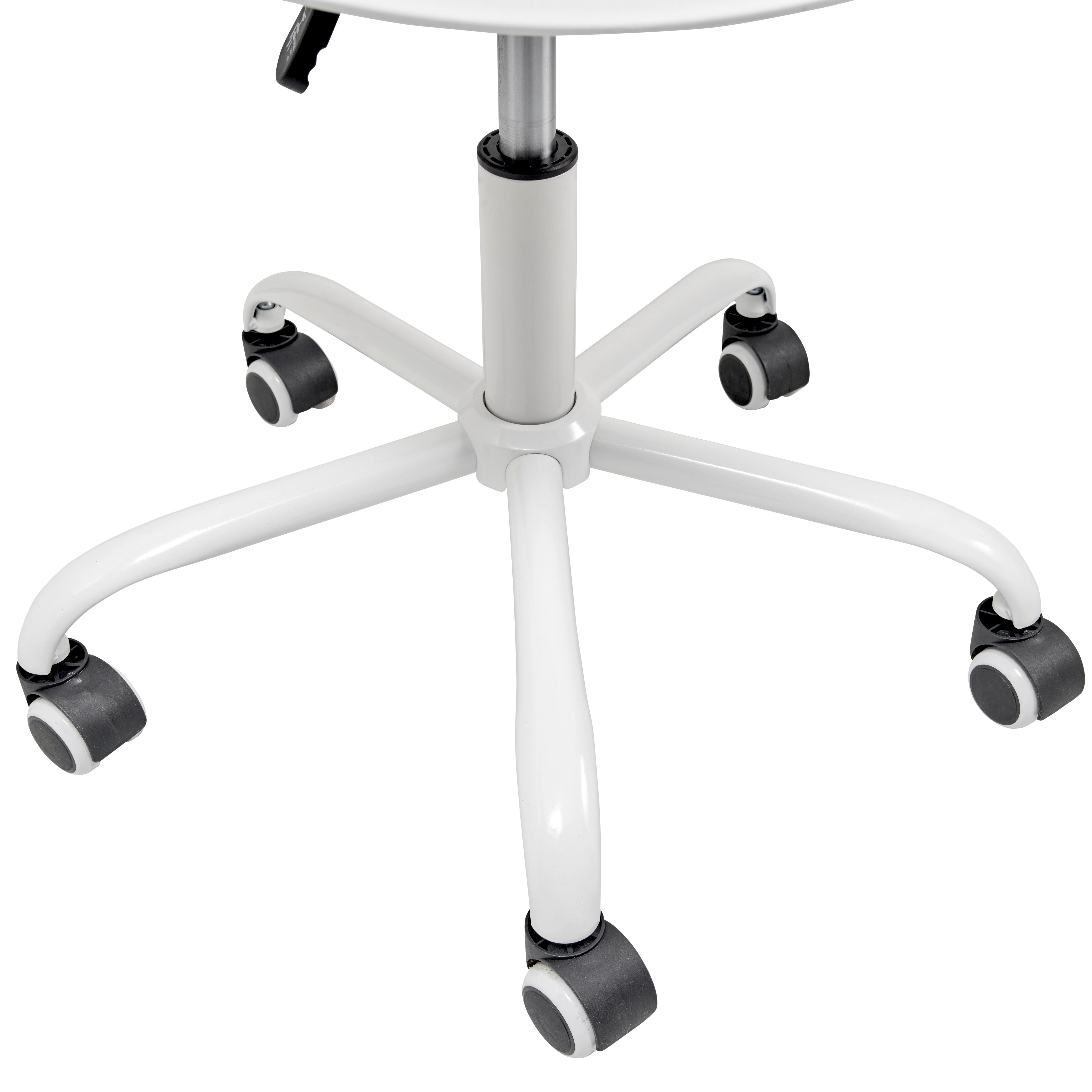 Drehstuhl Devon - Weiß, LIFESTYLE, Kunststoff/Metall (44/75-85/56cm) - Livetastic