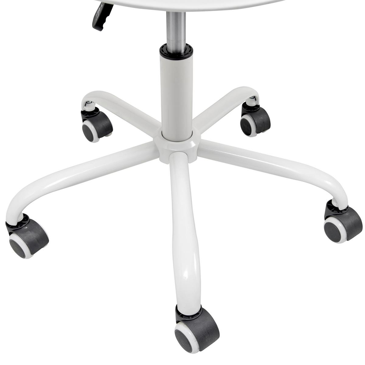 Drehstuhl Devon - Weiß, LIFESTYLE, Kunststoff/Metall (44/75-85/56cm) - Livetastic