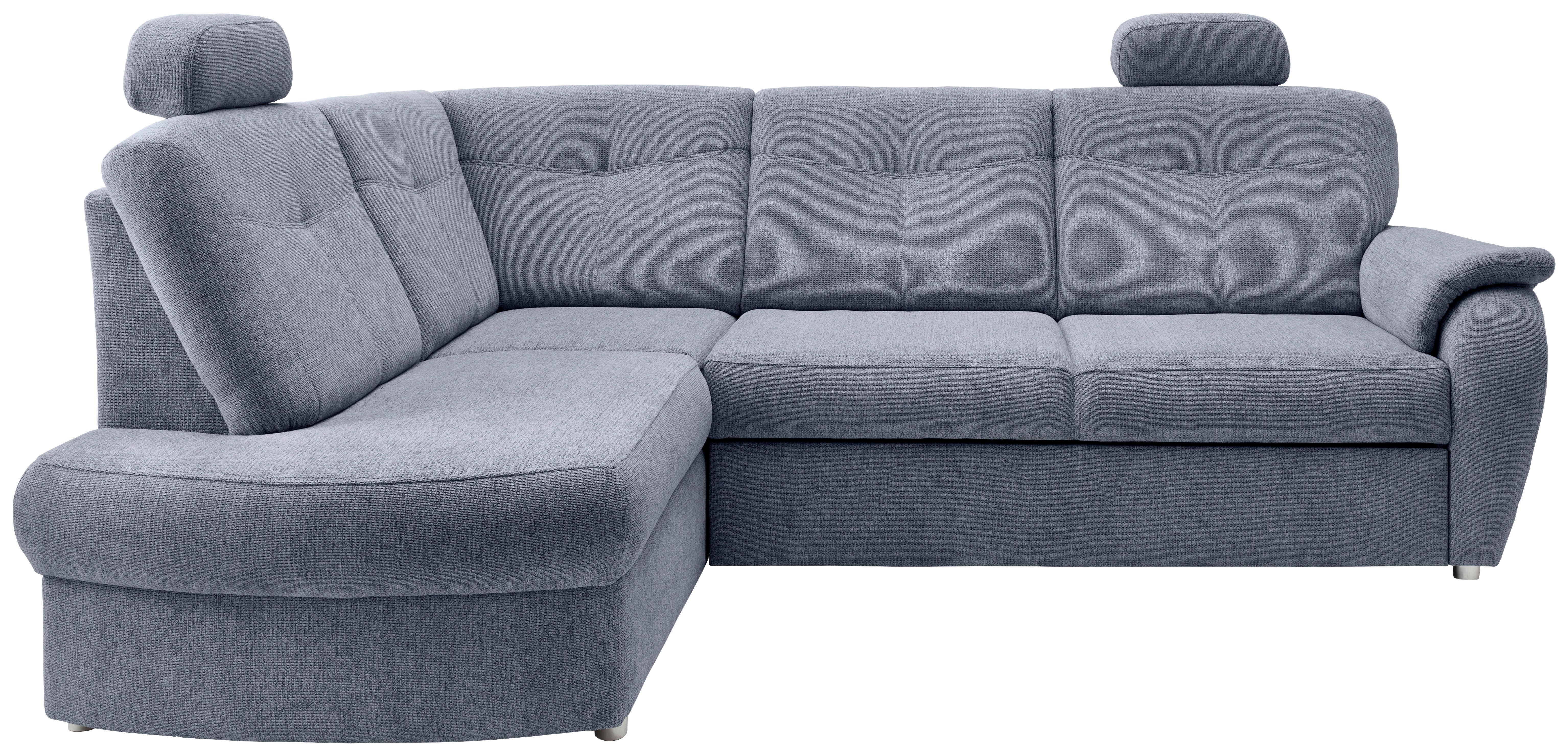 ECKSCHLAFSOFA Rosali, Hellblau S: 180x264 cm - Chromfarben/Hellblau, MODERN, Textil (180/264cm) - Livetastic