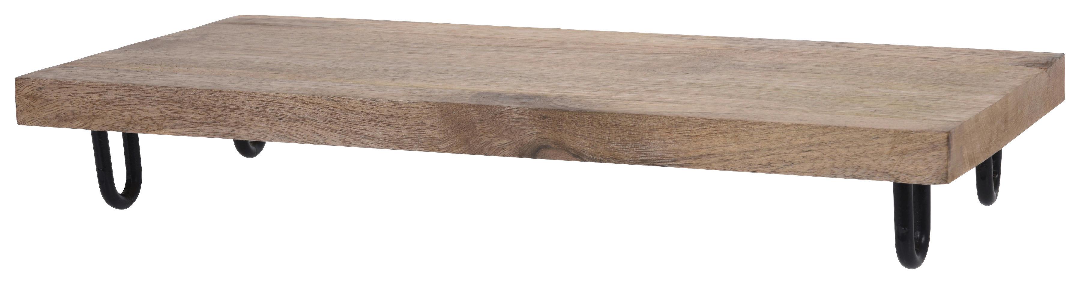 Dekoračná Tácňa Lina - prírodné farby, Natur, kov/drevo (39/19/6cm) - Modern Living