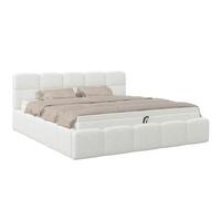 Polsterbett Noe Cremefarben 180x200 Cm - Creme/Schwarz, Trend, Textil/Metall (180/200cm)