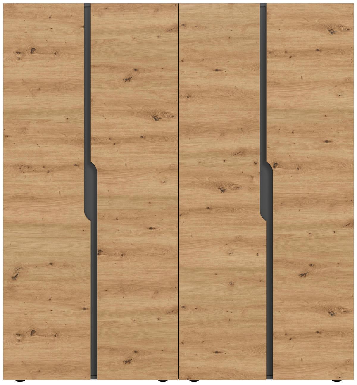 Drehtürenschrank Anga Anthr. /Eiche Artisan Dekor B: 160cm - Anthrazit/Eiche Artisan, MODERN, Holzwerkstoff (160/180/51cm) - MID.YOU