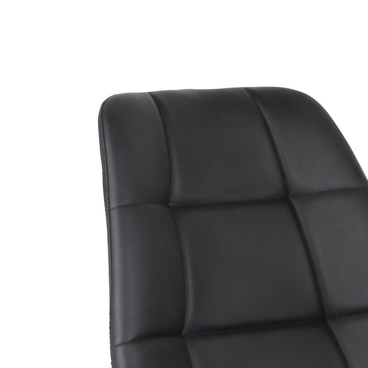 Bürostuhl Rudolf Lederlook Schwarz - Schwarz, MODERN, Kunststoff/Textil (52/81-89/53,5cm)