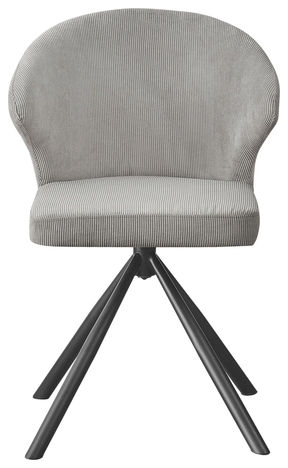 Stolička s podrúčkami sivá - čierna/sivá, Lifestyle, kov/textil (55/82/58cm) - Based