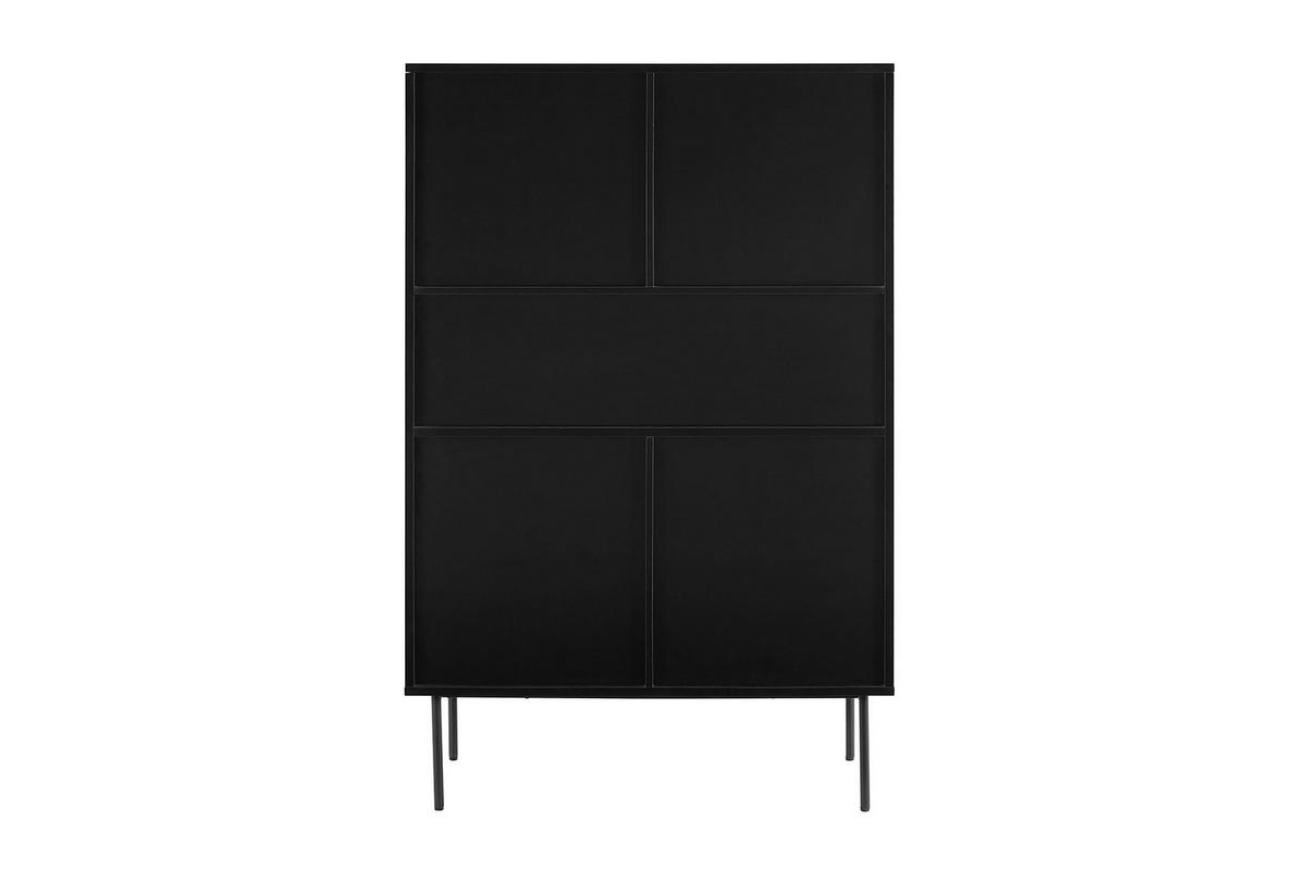 Highboard Schwarz, Eichefarben B: 100cm - Eichefarben/Schwarz, Design, Holz/Holzwerkstoff (100/155/40cm) - Livetastic