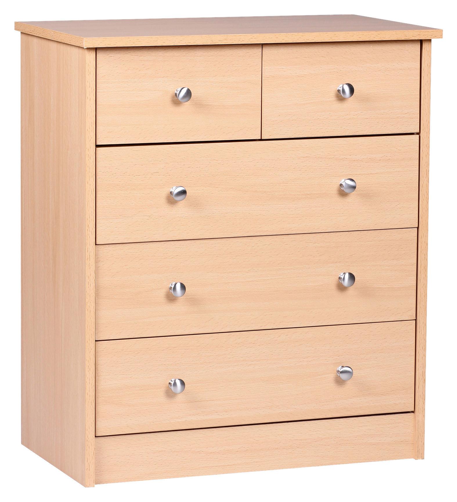 Komoda PRUE přírodní - barvy stříbra/barvy buku, Konvenční, kov/kompozitní dřevo (60/70/35cm) - MID.YOU