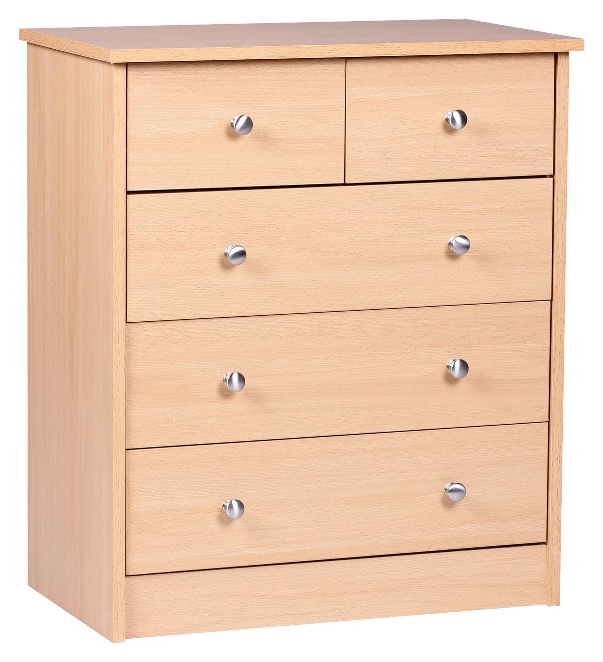 Komoda PRUE prírodná - farba buka/strieborná, Konventionell, kov/kompozitné drevo (60/70/35cm) - MID.YOU