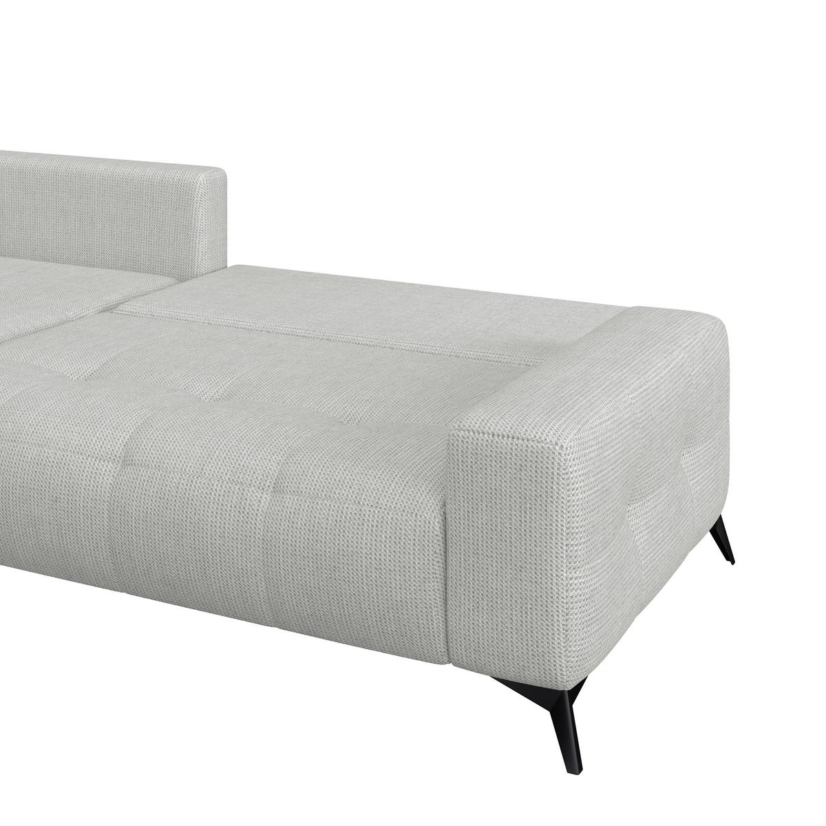 Ecksofa Mauro Türkis, mit Schlaffunktion - Blaugrau/Schwarz, Trend, Textil (175/290cm) - Luca Bessoni