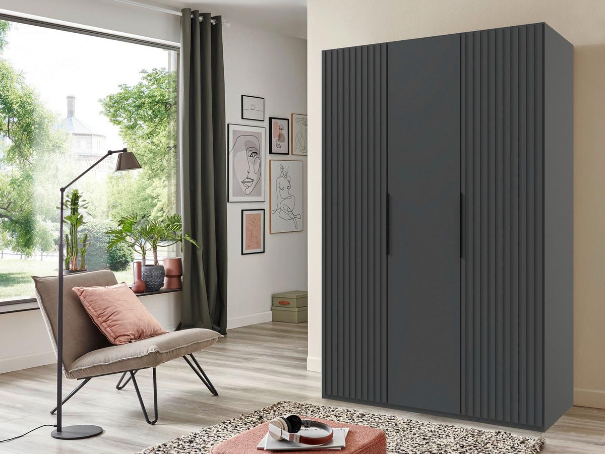 Drehtürenschrank Andorra Graphitfarben B: 150 Cm - Graphitfarben, MODERN, Holzwerkstoff (150/216/58cm) - MID.YOU