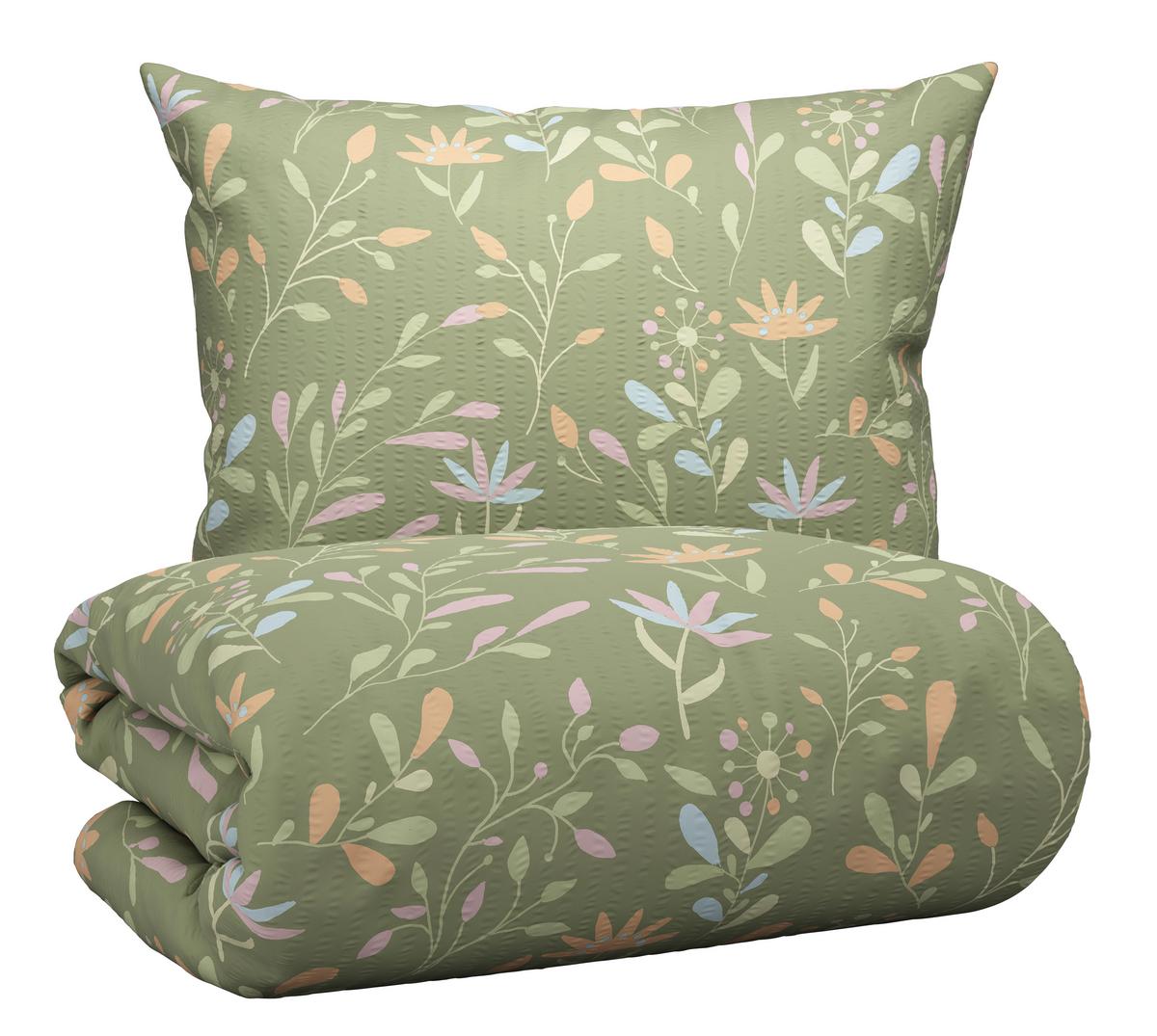 Povlečení Marina XXL, 2x70/90 200/220cm - zelená, Konvenční, textil (200/220cm) - Mömax