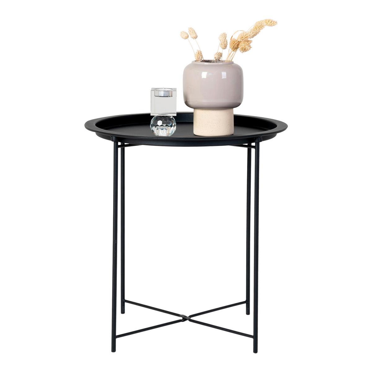 Beistelltisch Bastia Schwarz B: 47cm - Schwarz, Design, Metall (47/47/50cm) - MID.YOU