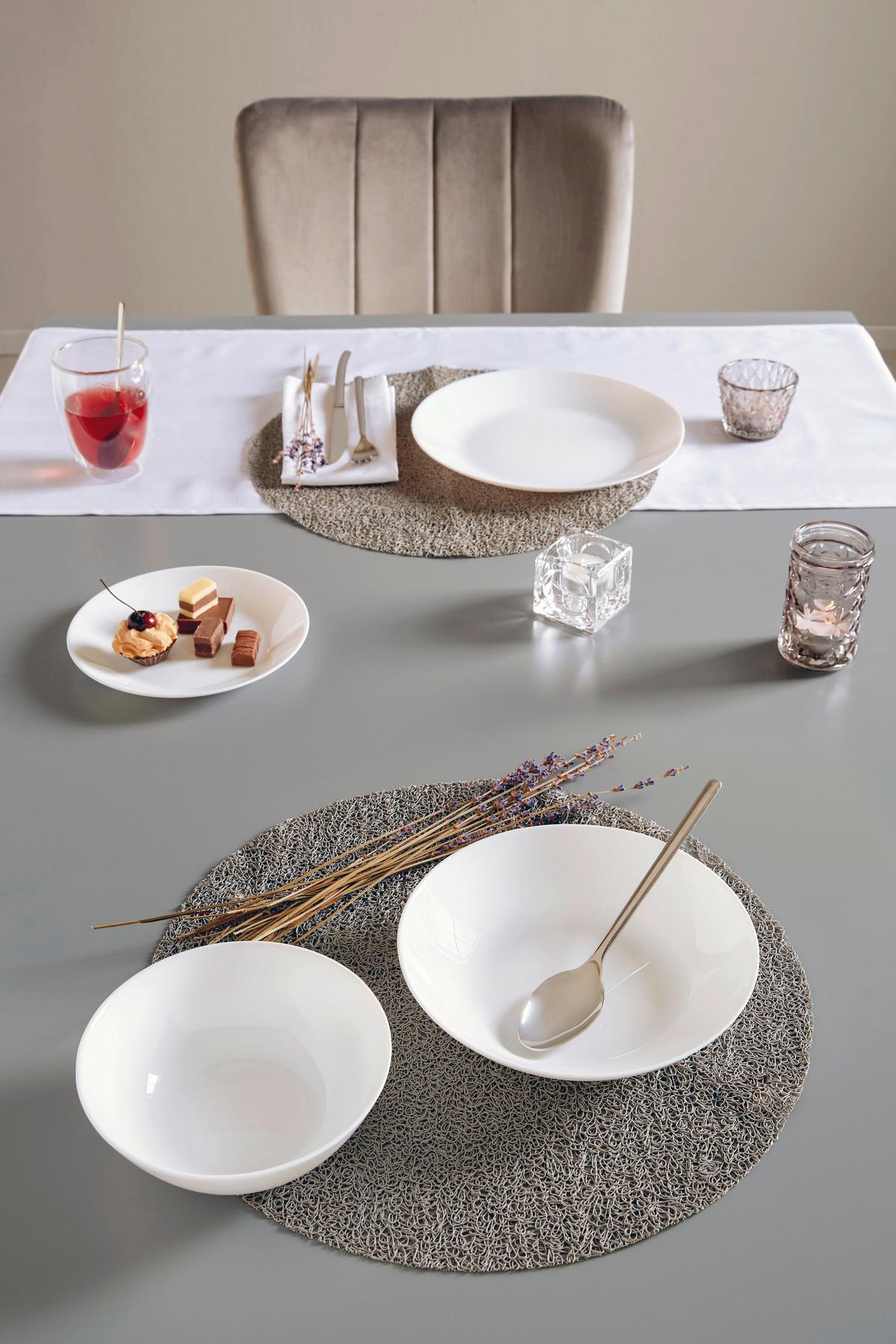 Desszertes Tányér Olivia - fehér, Basics, Üveg (18cm) - Best Price