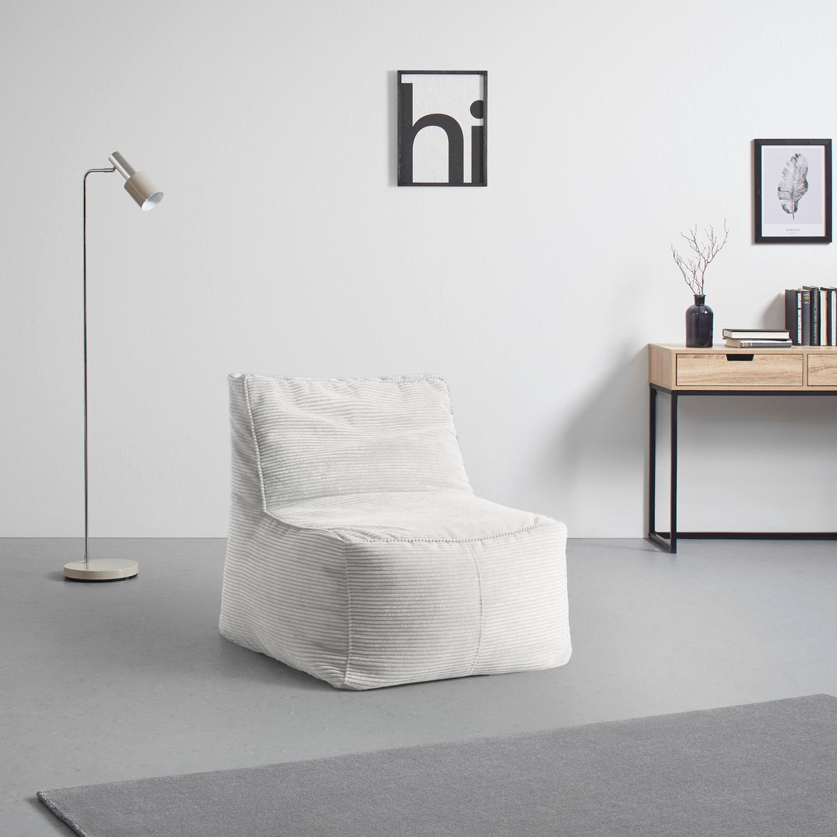 Sedací vak CAROLINE, biely menčester, max. 90 kg - biela, Modern, textil (75/84/88cm) - Mömax