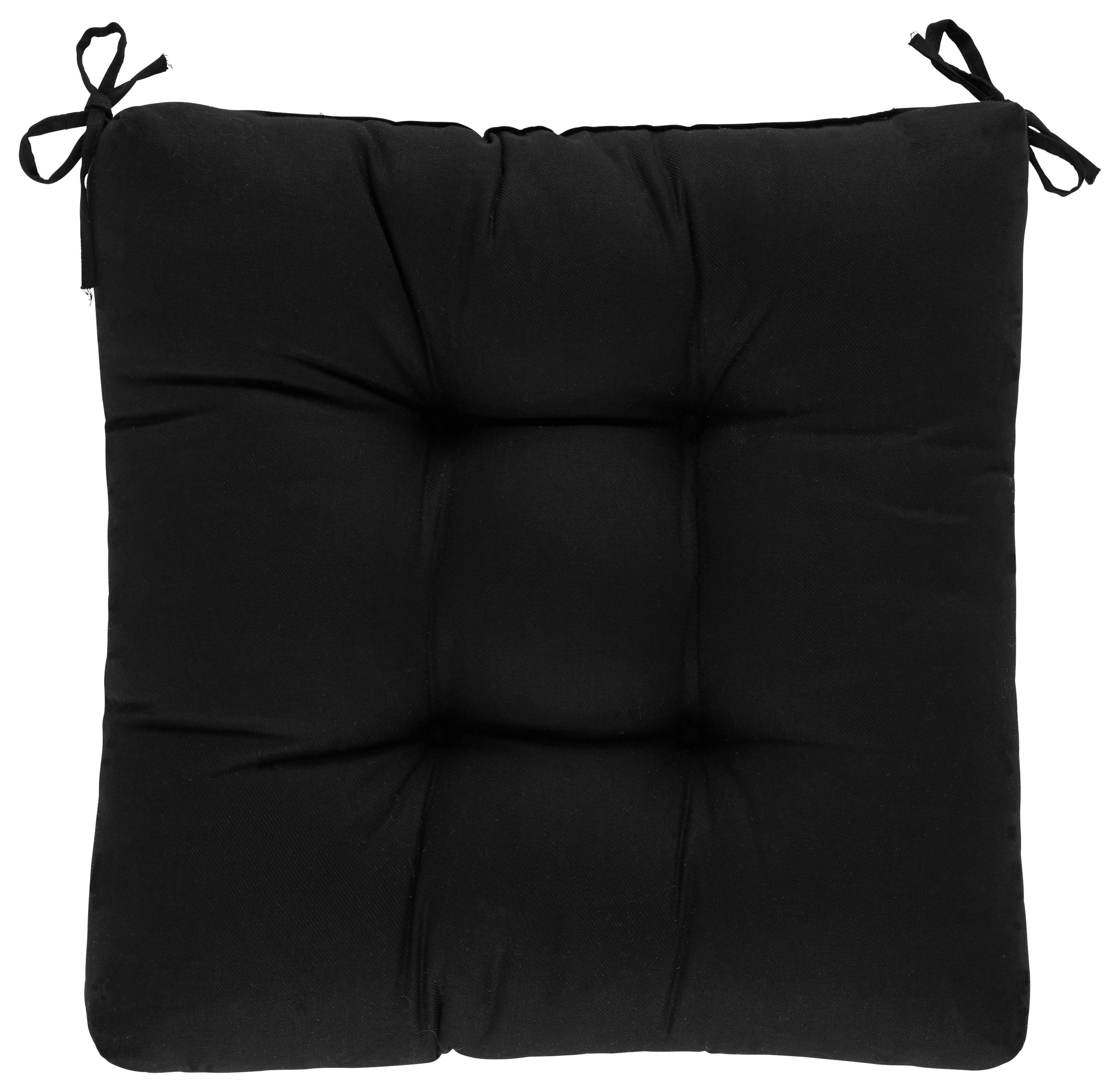 Sedací Polštář Elli, 40x40cm - černá, textil (40/40/7cm) - Modern Living