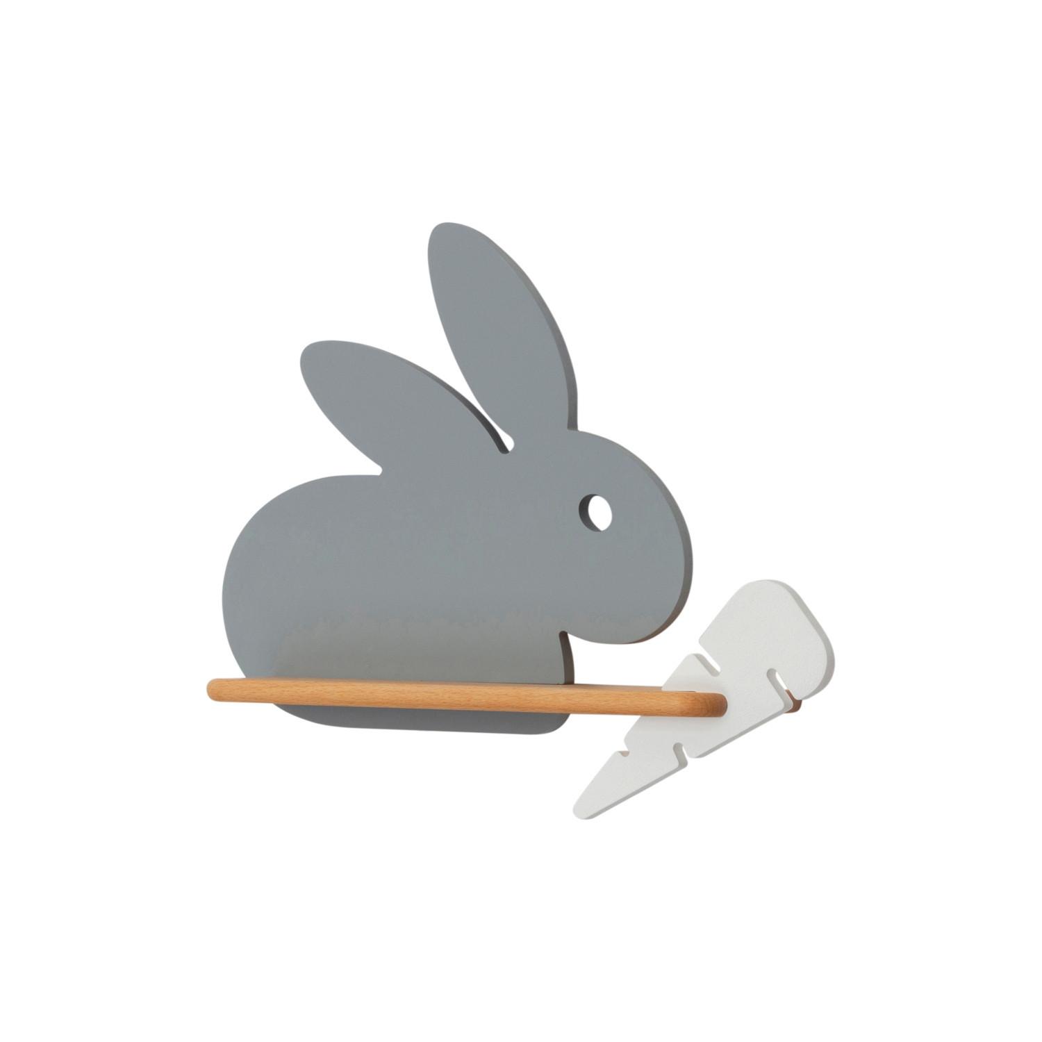 KINDERWANDLEUCHTE 21-84743 RABIT - Weiß/Grau, Basics, Holz/Holzwerkstoff (37/12/31cm)