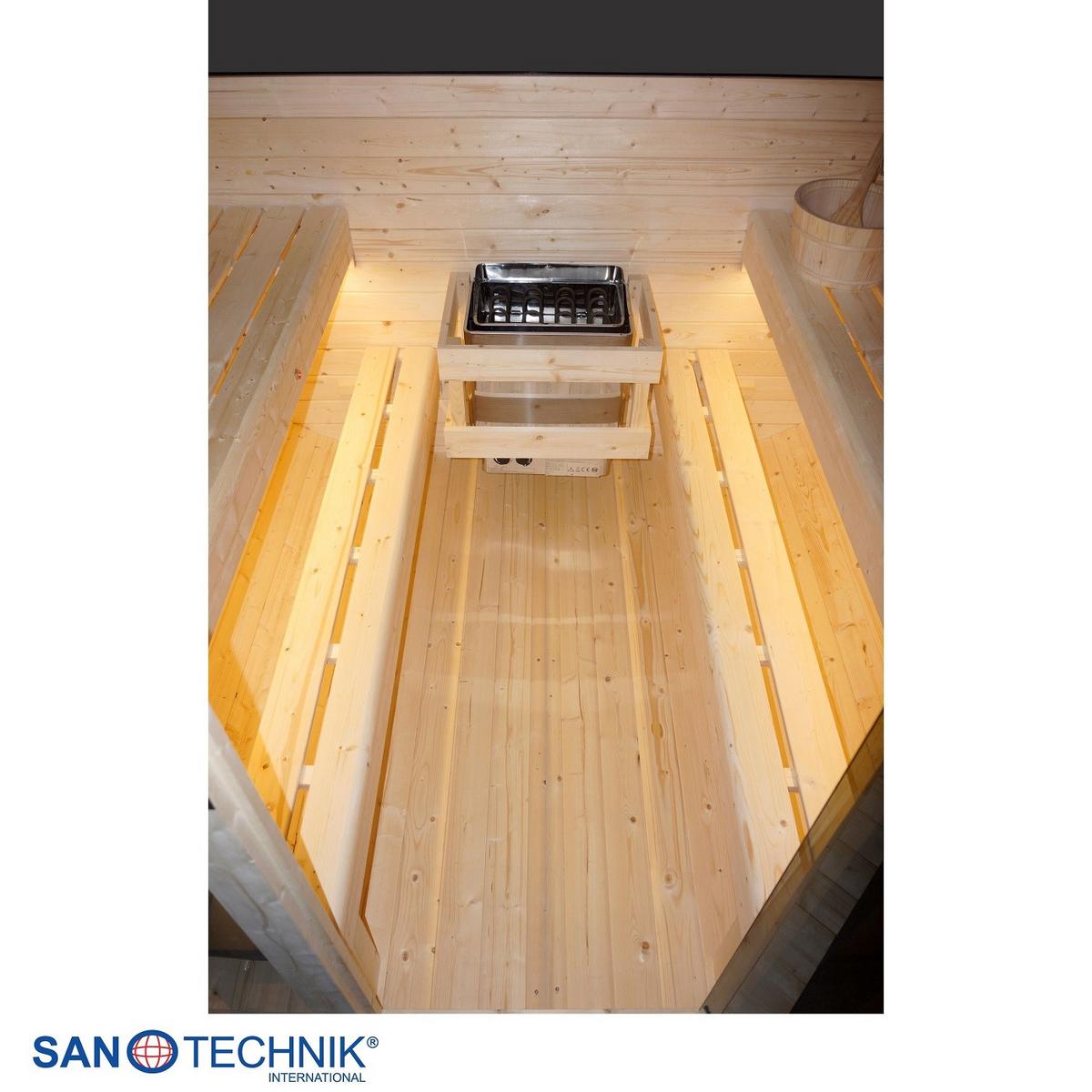 SAUNA Hanko Fichtefarben B: 180 cm - Fichtefarben, KONVENTIONELL, Holz (210/180/210cm) - Sanotechnik