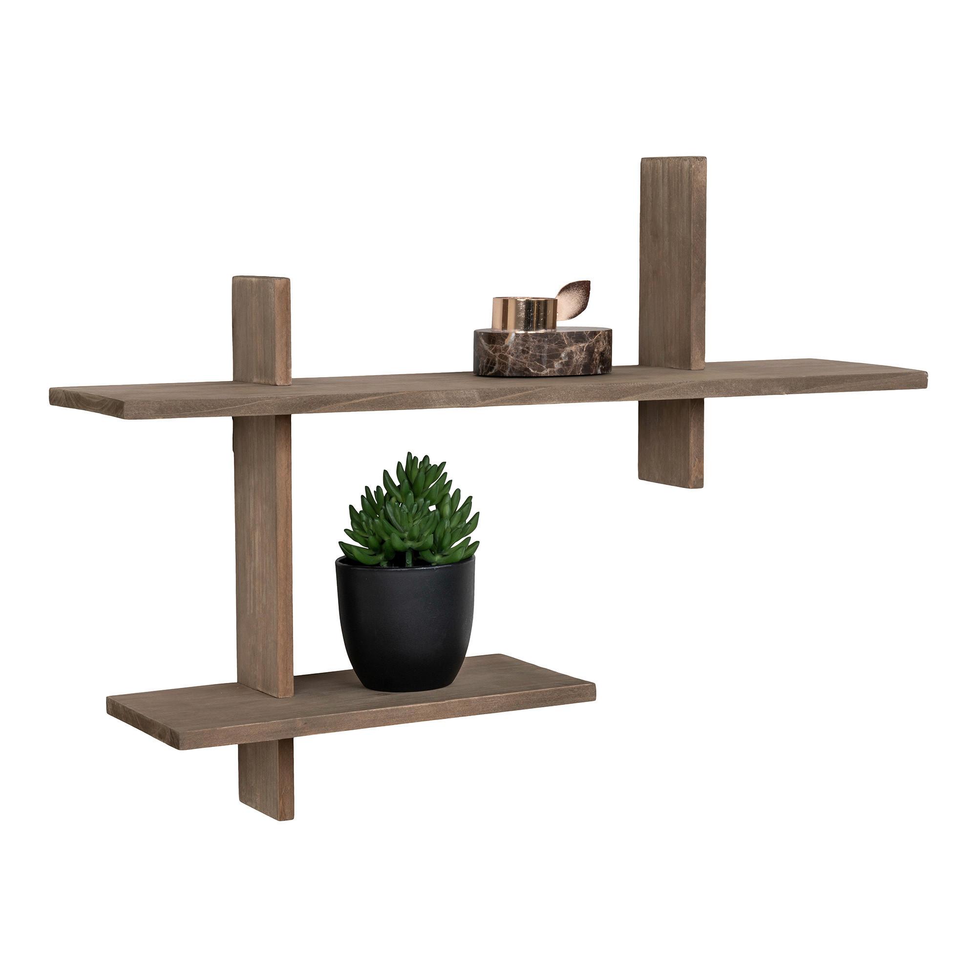 Wandregal Ovada Braun B: 60 cm - Braun, Design, Holz (60/44/15cm)