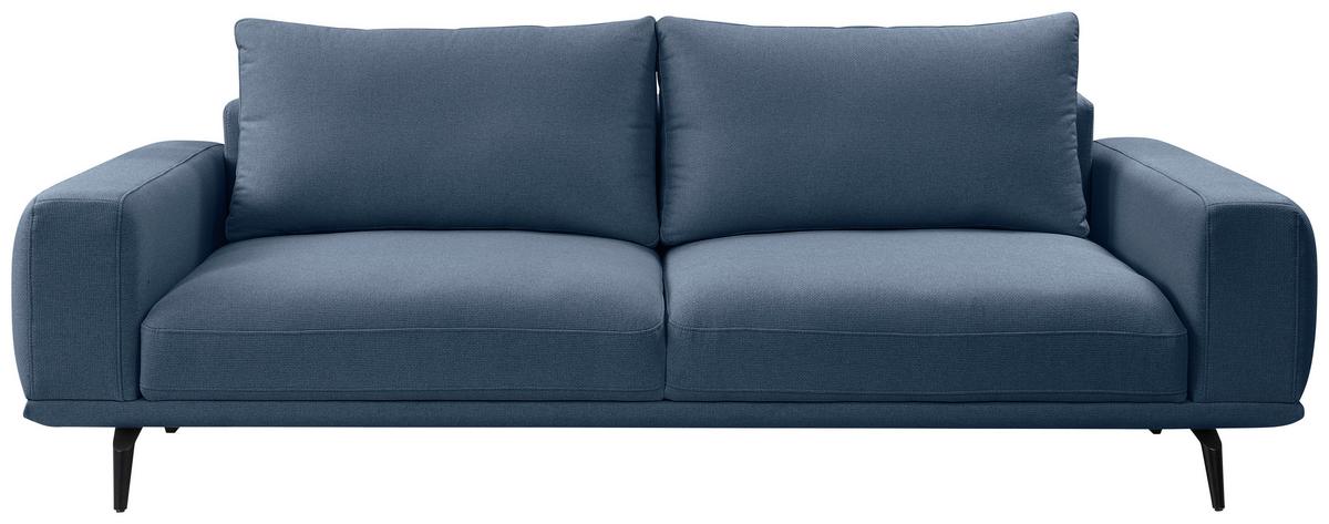 3-sitzer-sofa Selene Dunkelblau, B: 242 Cm - Schwarz/Dunkelblau, MODERN, Textil (242/89/115cm) - MID.YOU