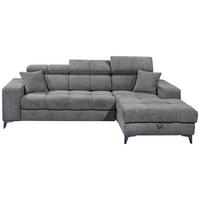 Ecksofa mit Schlaffunktion & Bettkasten Sydney Anthrazit - Anthrazit/Schwarz, KONVENTIONELL, Textil (268/172cm) - MID.YOU