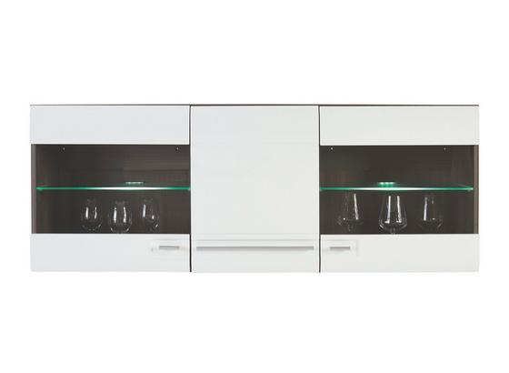 Vitrin Avensis - sötétbarna/fehér, modern (140/52/37cm) - LUCA BESSONI Vitrin Avensis - sötétbarna/fehér, modern (140/52/37cm) - LUCA BESSONI