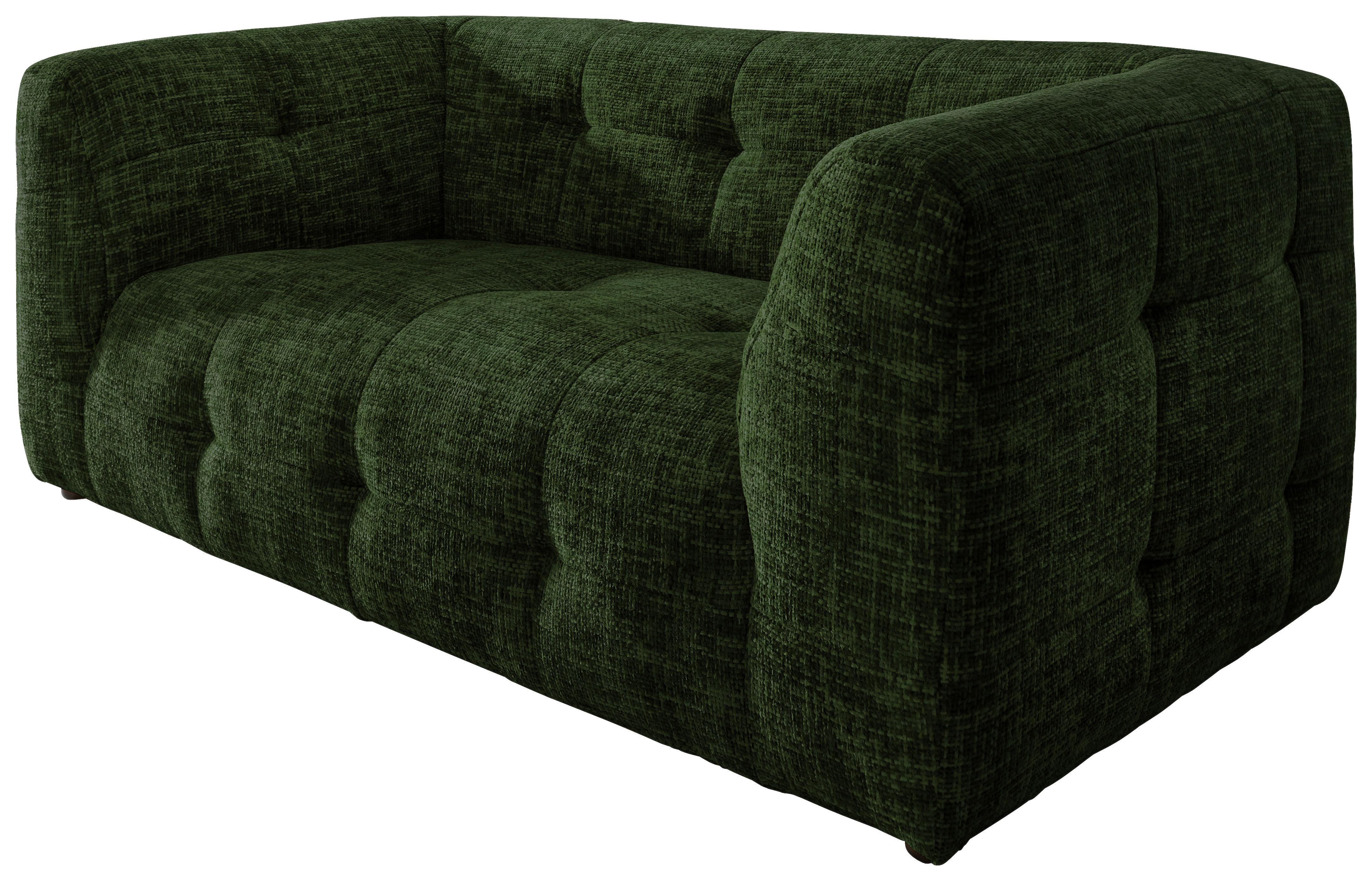 2-sitzer-sofa Velice, Dunkelgrün B: 184 Cm - Dunkelgrün/Schwarz, Design, Textil (184/72/95cm) - Livetastic