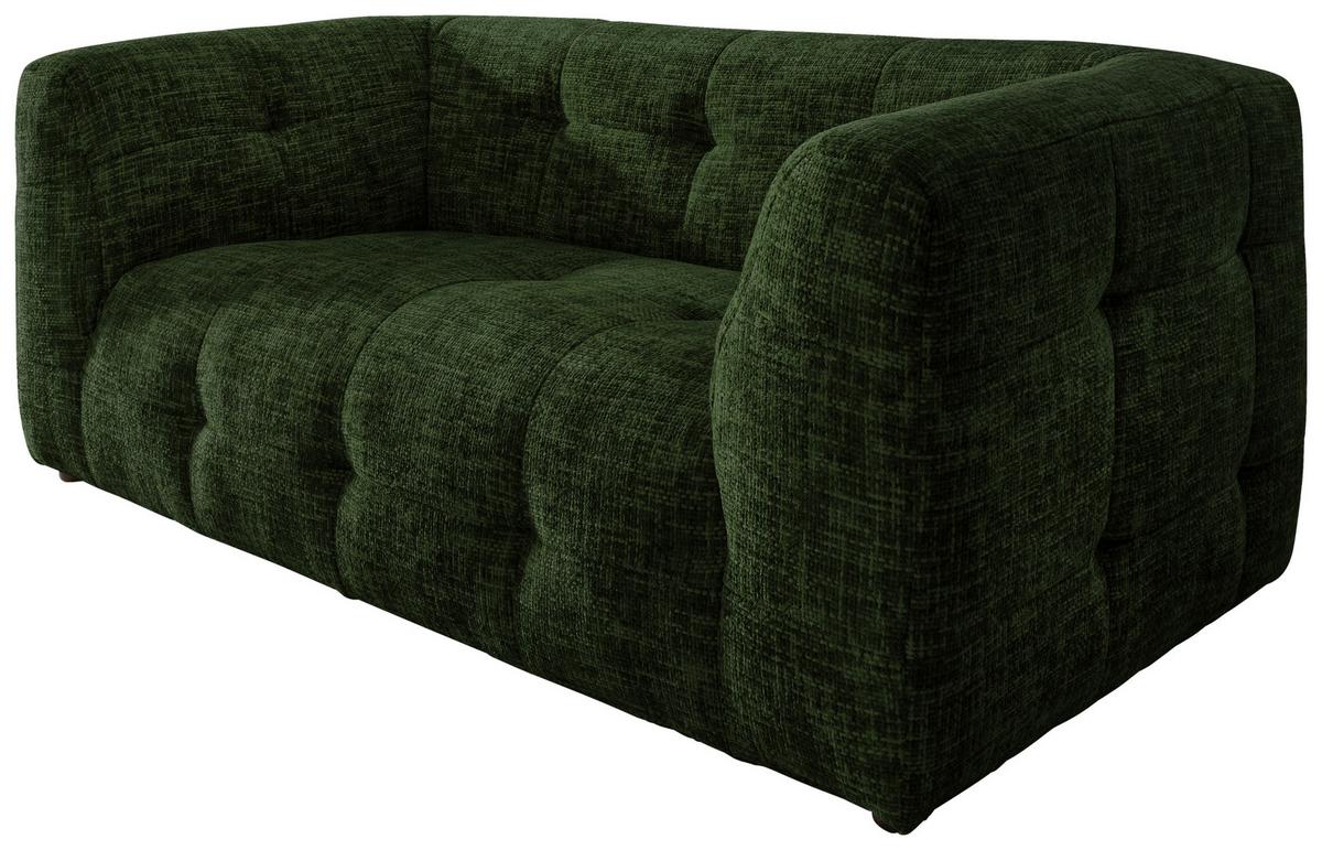 2-sitzer-sofa Velice, Dunkelgrün B: 184 Cm - Dunkelgrün/Schwarz, Design, Textil (184/72/95cm) - Livetastic