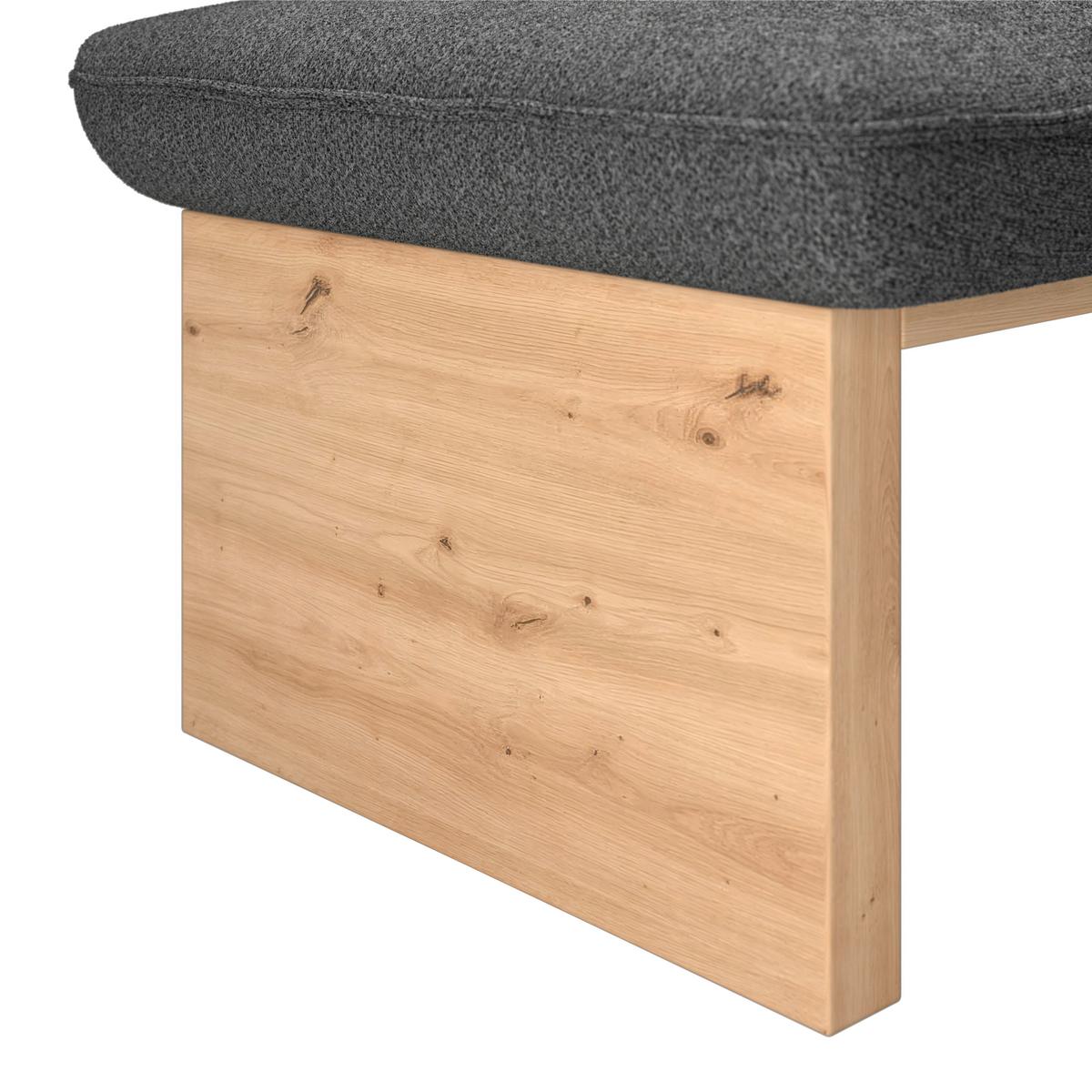 Eckbank Beluna Ii Webstoff Schwarz, B: 212cm - Eichefarben/Schwarz, KONVENTIONELL, Holz/Textil (212/170cm) - James Wood